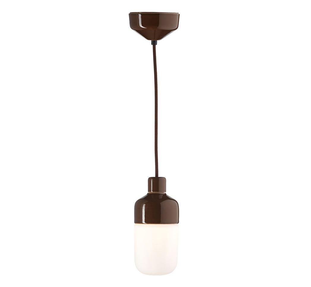 Suspension Ohm porcelaine 100/215 Led 3000K opale mate IP44 | Ifö Électrique 