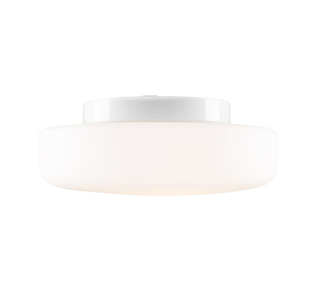 Solenne 360/140 LED DALI Wand-/Deckenleuchte mit Porzellansockel weiss und matt-opalem Glas von Ifö Electric