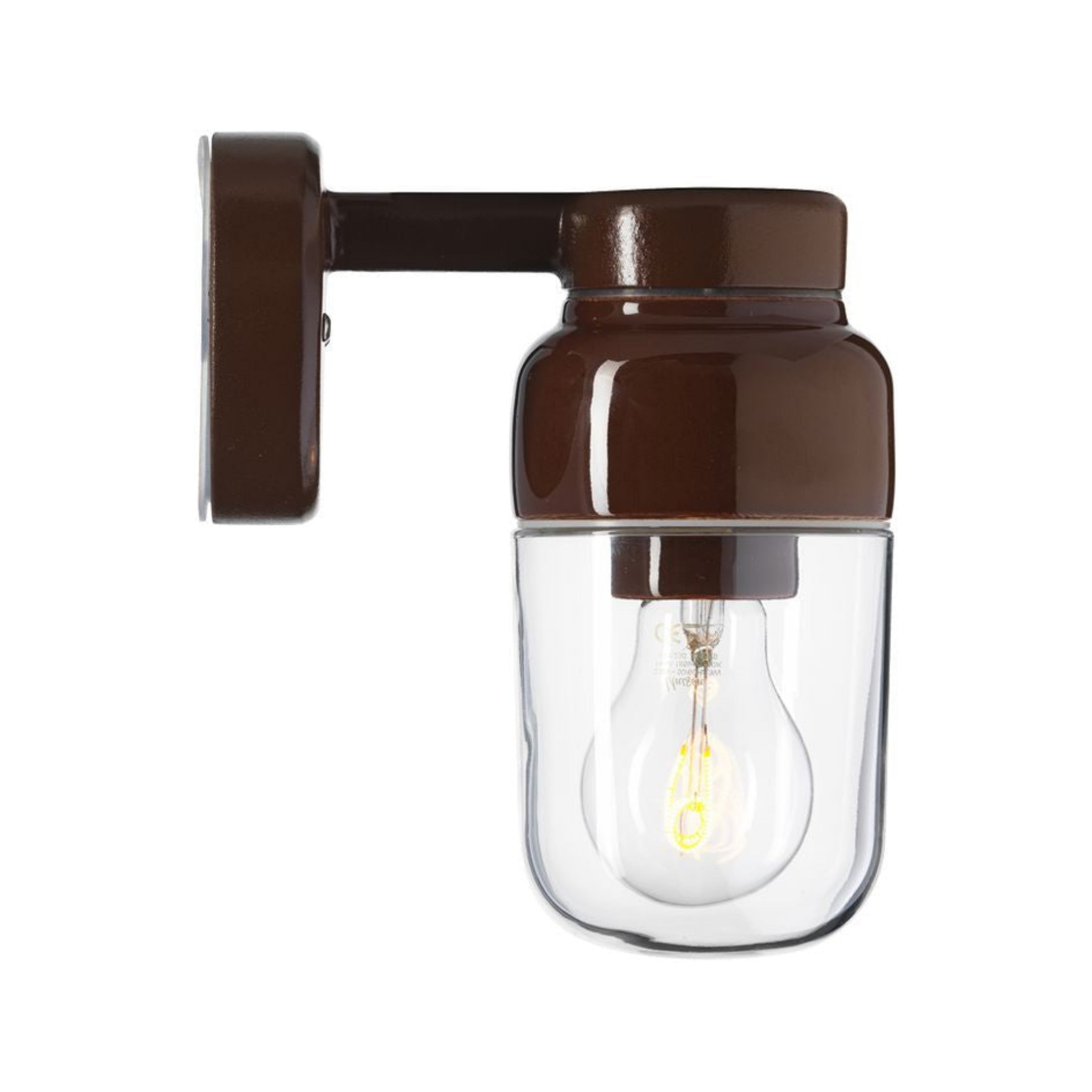Applique Ohm 100/210 Ø84,5mm verre transparent IP44 | Ifö Électrique 