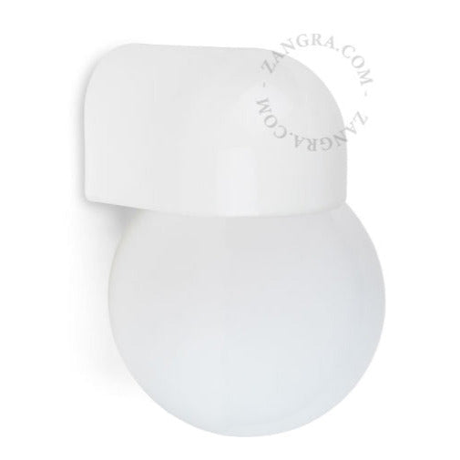 Wandleuchte Porzellan Agnes IP54 Globe opal