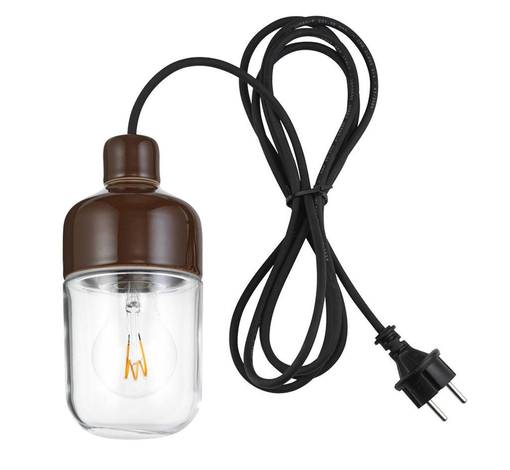 Suspension Ohm porcelaine 100/215 extérieur verre clair IP44 | Ifö Électrique 
