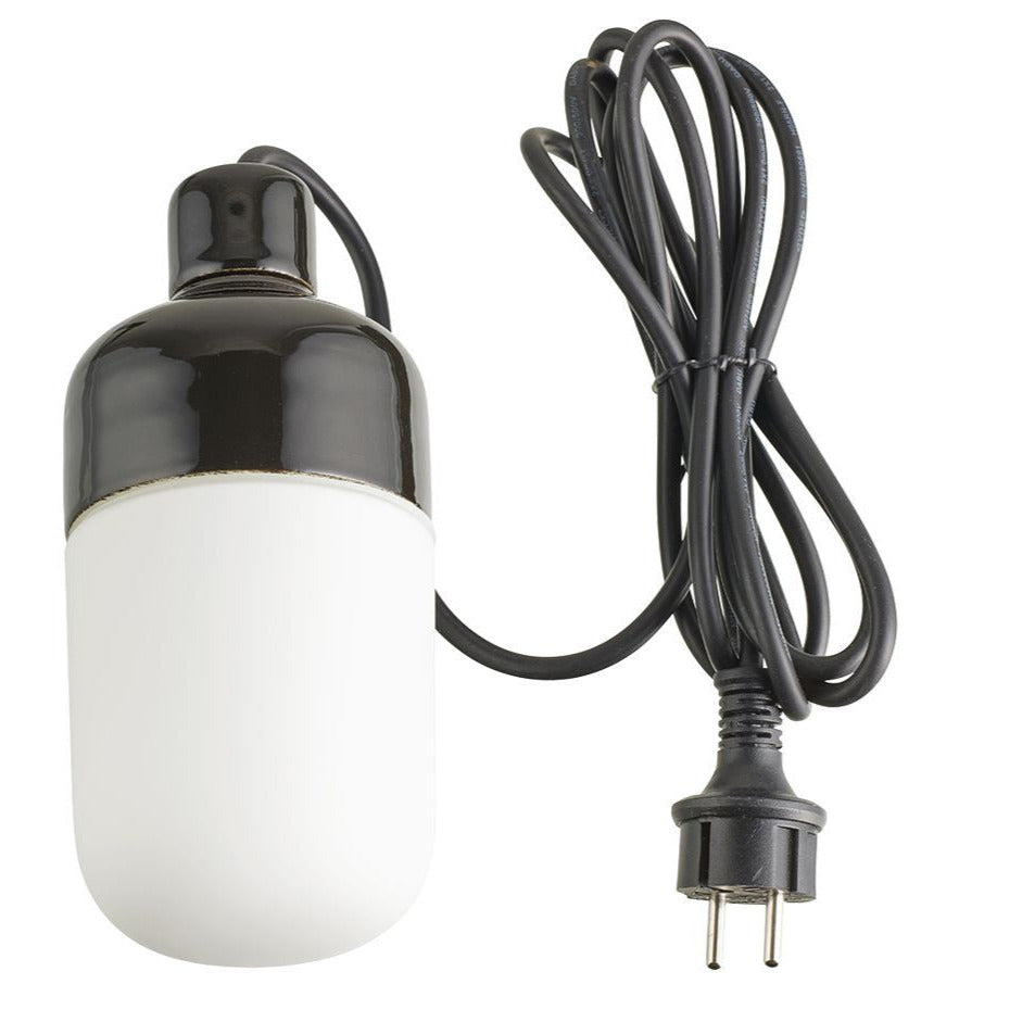 Ohm Pendelleuchte Porzellan 100/215 Outdoor schwarz matt opal | Ifö Electric