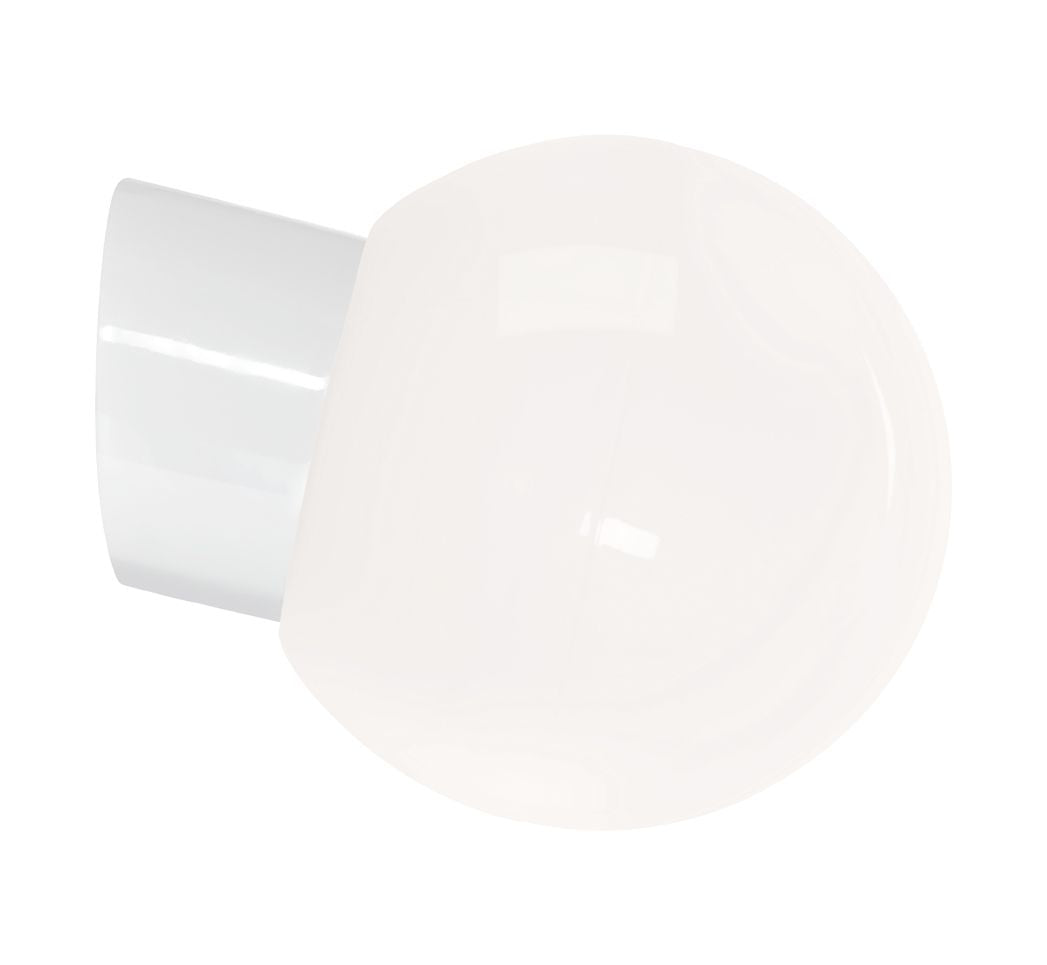 Classic Globe 180 IP54 abgewinkelt E27 weiss glänzend opales Glas | Ifö Electric