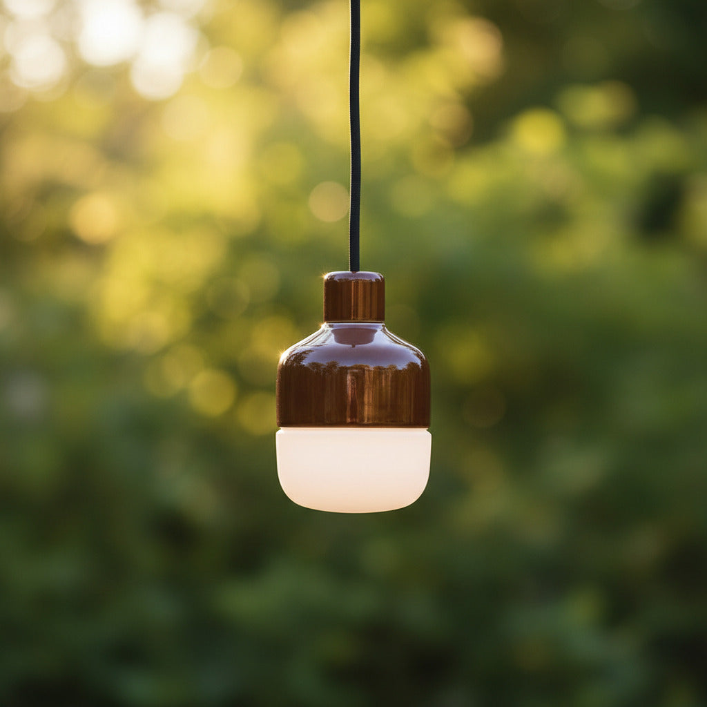 Ohm 100/155 Pendelleuchte Outdoor G9 matt opal IP44 | Ifö Electric