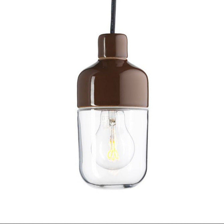 Suspension Ohm porcelaine 100/215 extérieur verre clair IP44 | Ifö Électrique 
