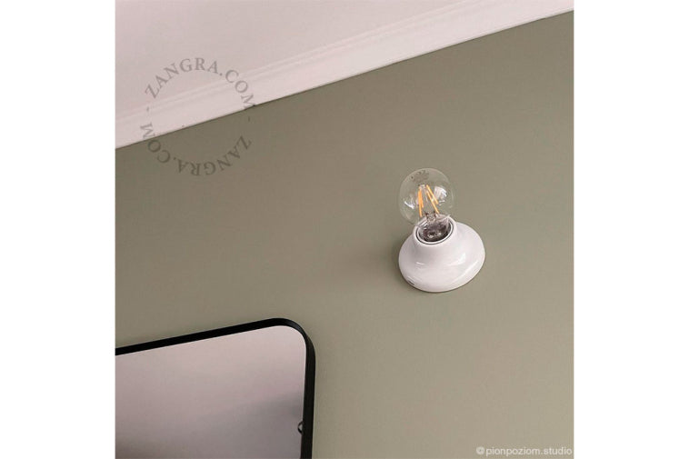 Aufbaufassung Porzellan Vesuvio E27 Weiss