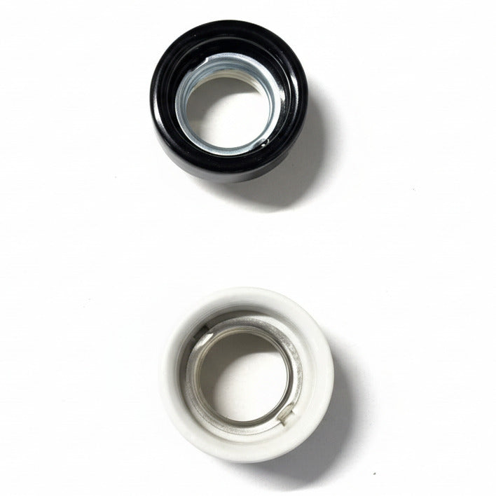 Pièce de rechange : Bague douille E27 rétro en porcelaine, droite / biseautée