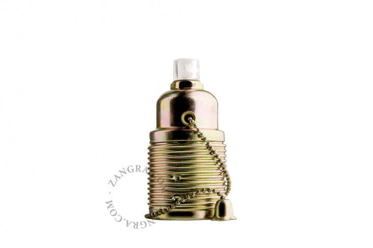 Lampenfassung e27 Gold mit Zugschalter