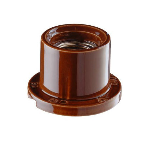 Ersatzteil Lampenfassung E27 glasiert mit Klemmhülse Sauna (52721, 52726, 52731, 52736) | Ifö Electric braun