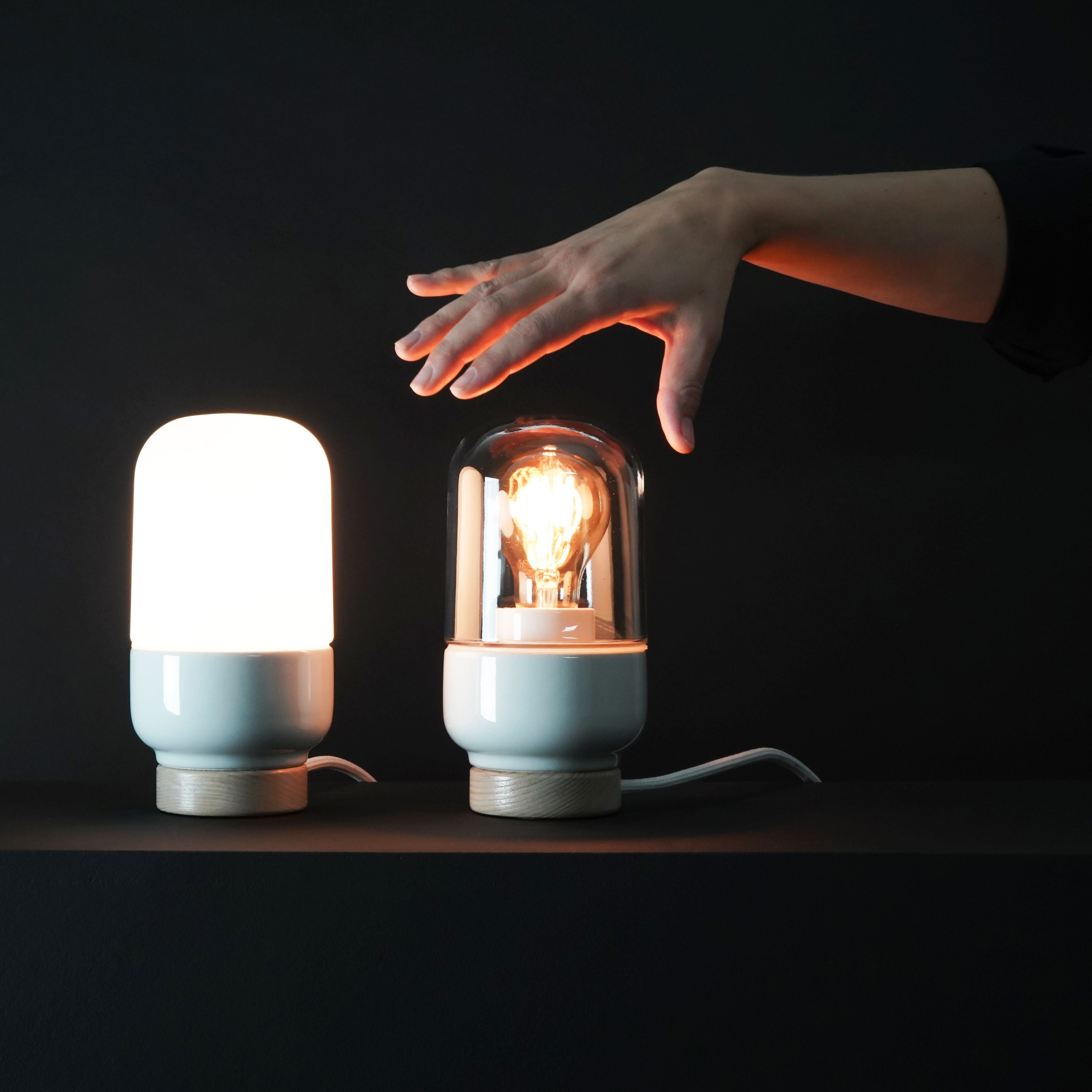 Tischleuchte Porzellan Ohm Table 100/190 Klarglas weiss | Ifö Electric