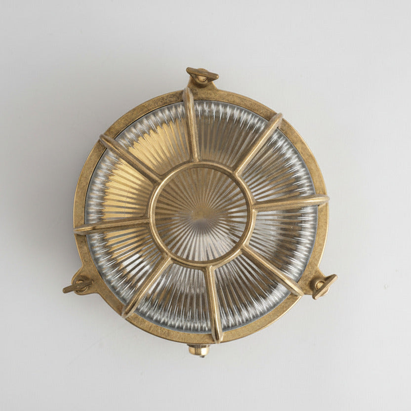 Aussenlampe, Messingleuchte rund E27 - Edisson