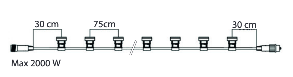 Lichterkette Led Triple Loop Filament Glühbirne E27 | Erweiterung - Edisson